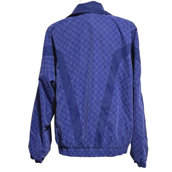 Vintage Giacca Windbreaker Purple Checkered Jacket Womens M Polyester Nylon 80s - Picture 4 of 13
